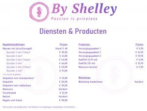 Prijzen nagelsalon By Shelley Barendrecht